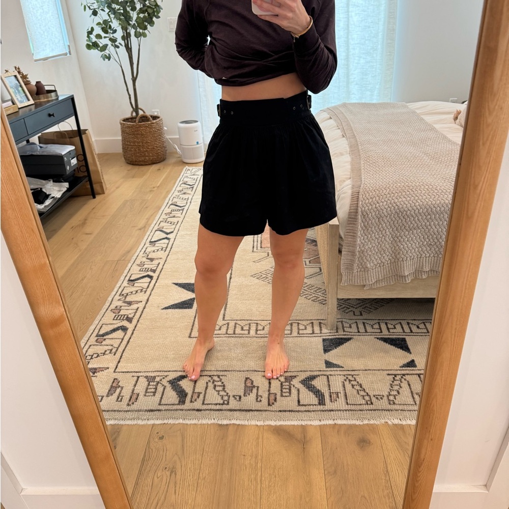 Ulla Johnson Adeline Cotton Black Shorts
